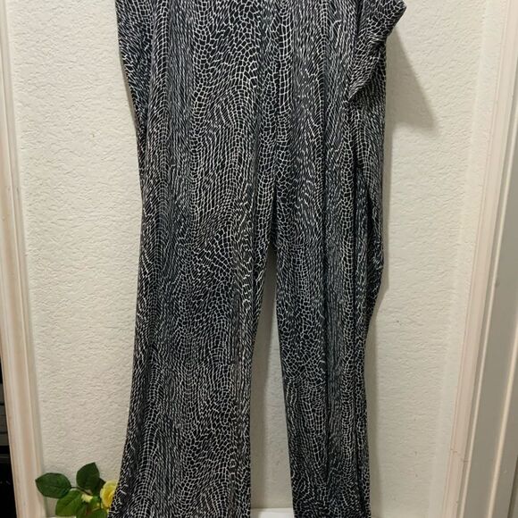 Susan Graver Liquid Knit Pants Woman Size 2X Pull On Heavy Printed Ankle Stretch - Picture 1 of 10
